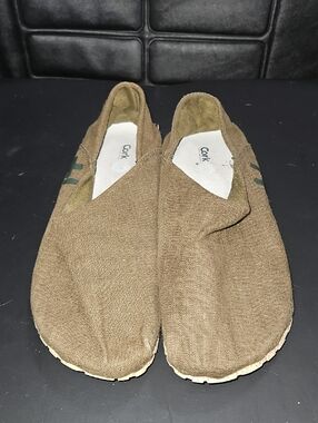OTZ Espadrille Linen Brown Canvas Minimalist Slip On Shoes Size 42 (US Mens 9)